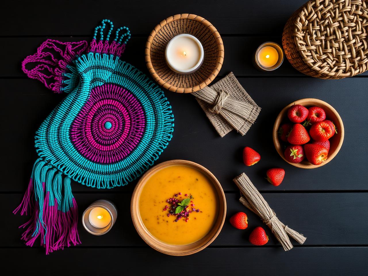 Haudenosaunee crafts and food spread